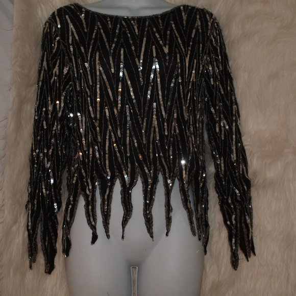 Unbranded Tops - Black/Silver BLOUSE SIZE M-L USED FOR PHOTO SHOOT